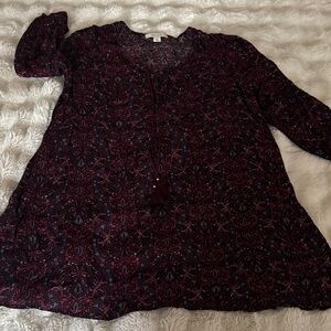 Women's Burgundy Patterned mini dress size L